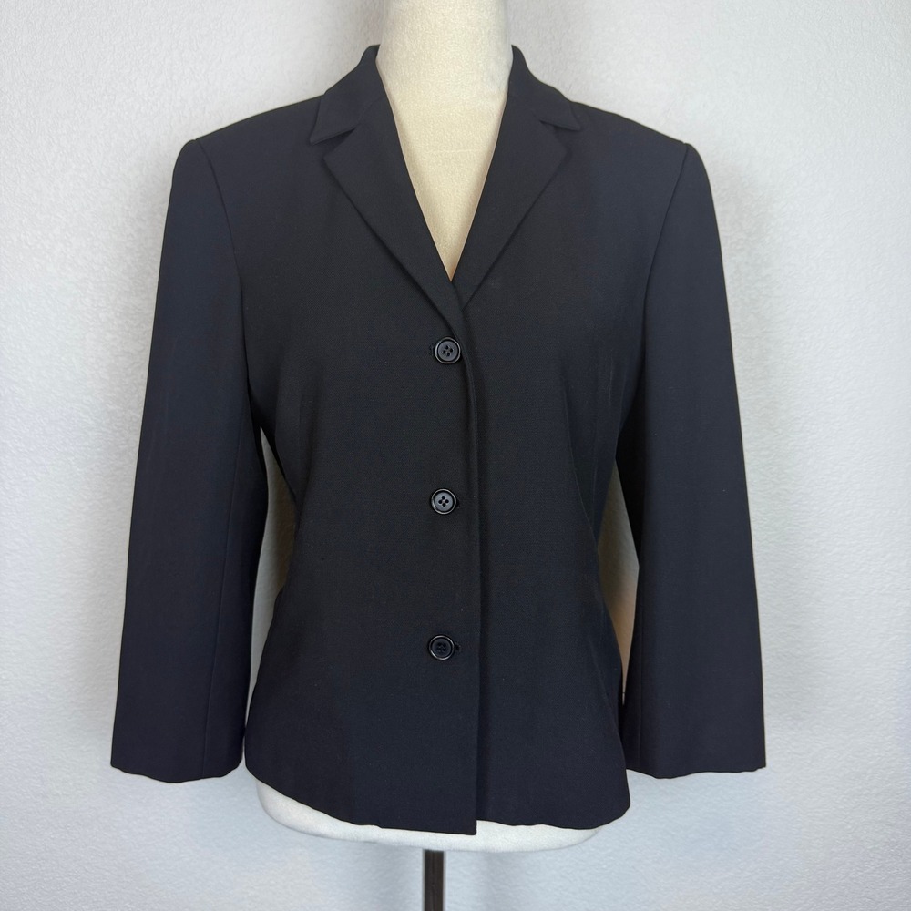 BCBG Black Blazer Womens Size 8 Multi Button Business Casual Career Classic